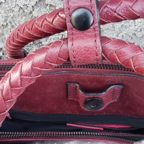 Elliott Lucca Genevieve Cabernet Leather‎ Satchel - Picture 7 of 12